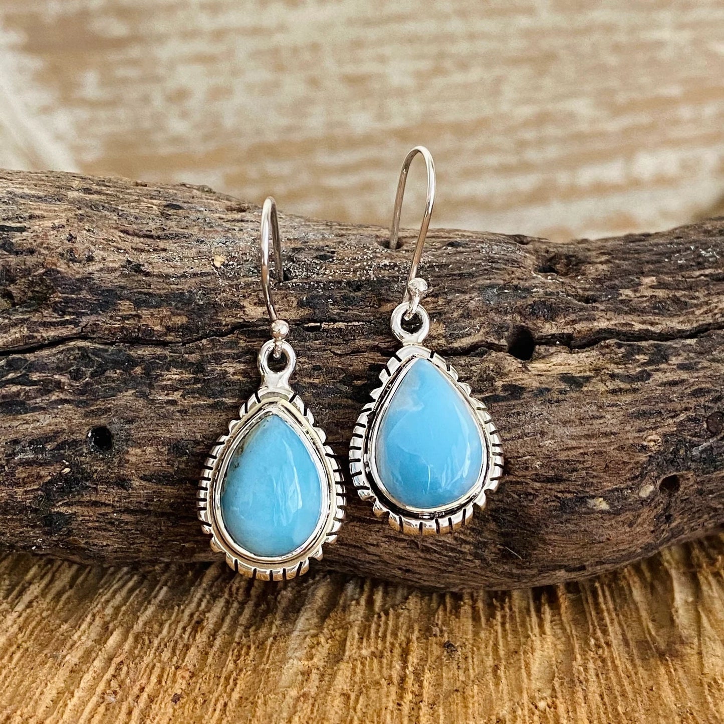 Larimar Silver Earrings