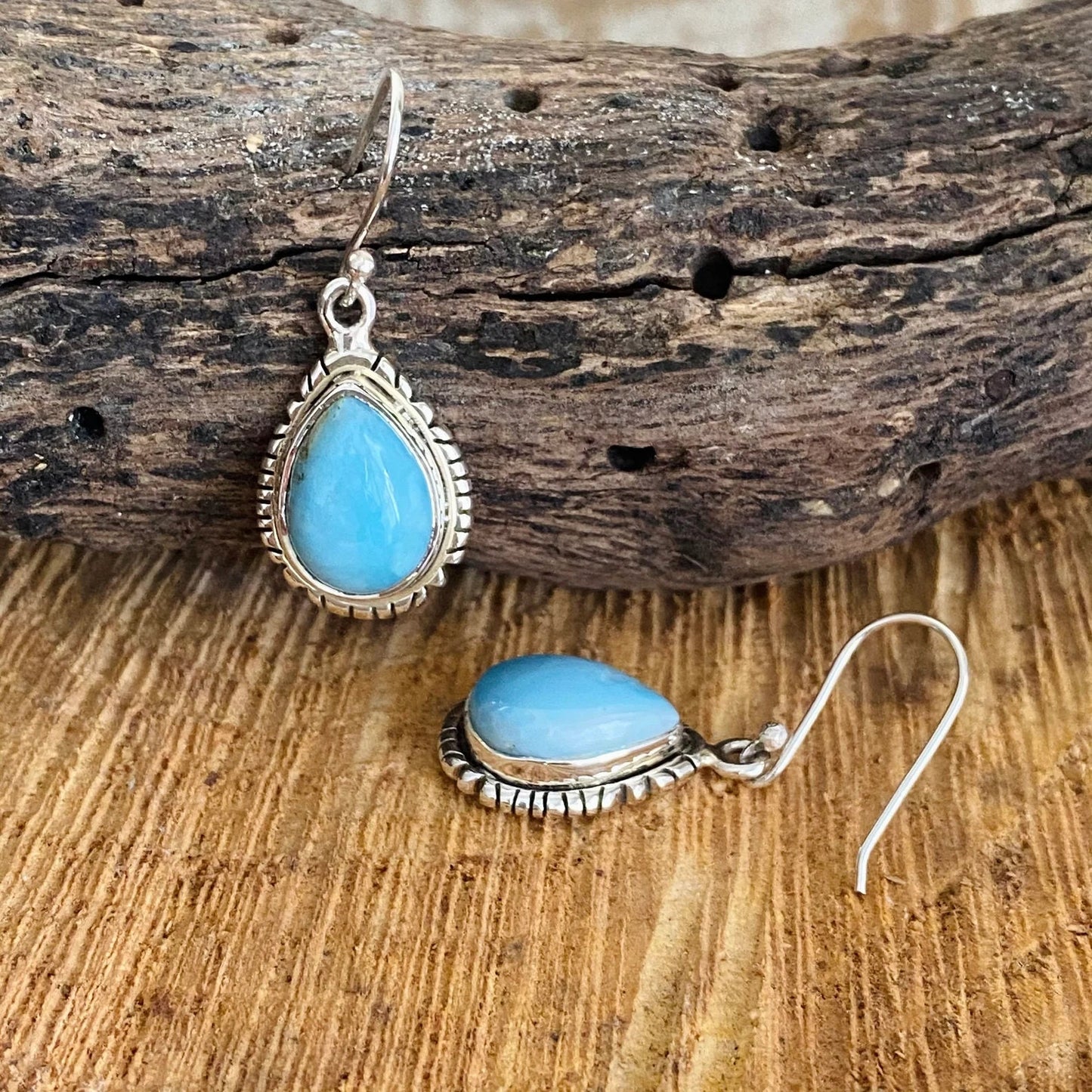 Larimar Silver Earrings