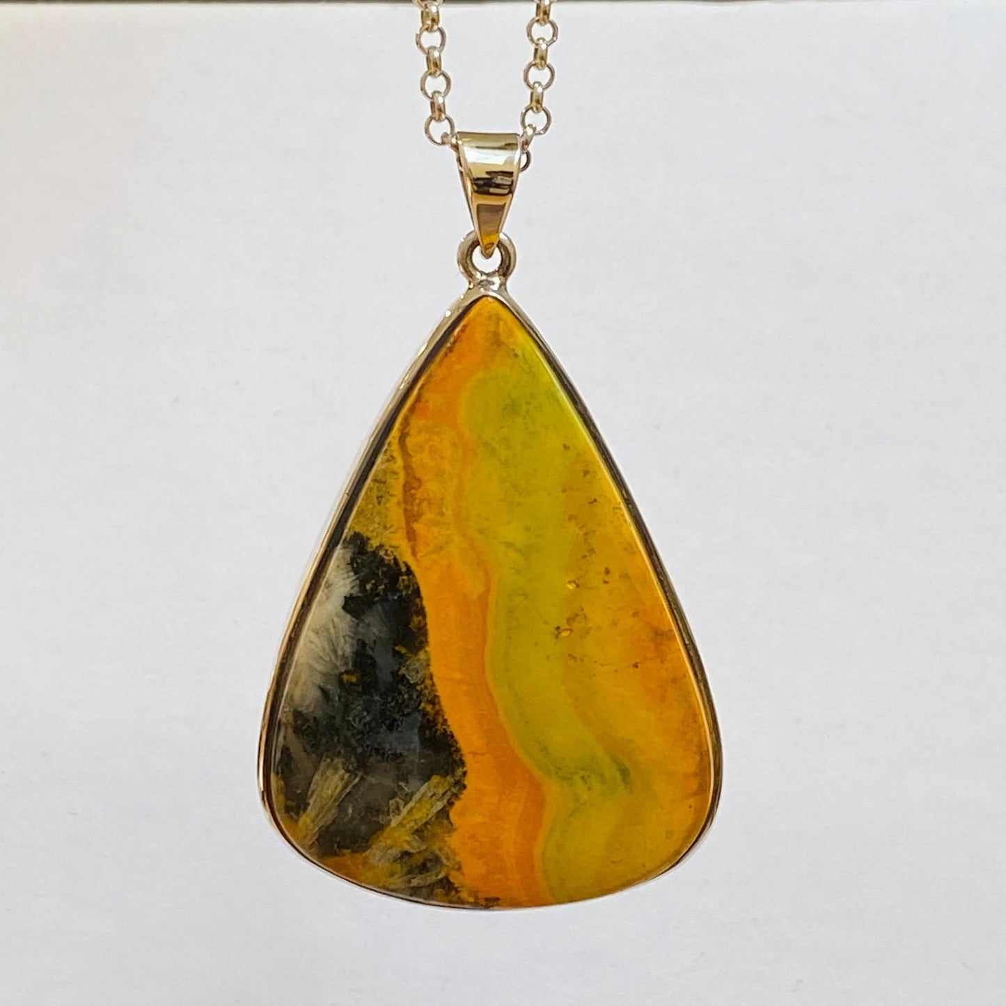 Bumble Bee Jasper Silver Handmade Pendant