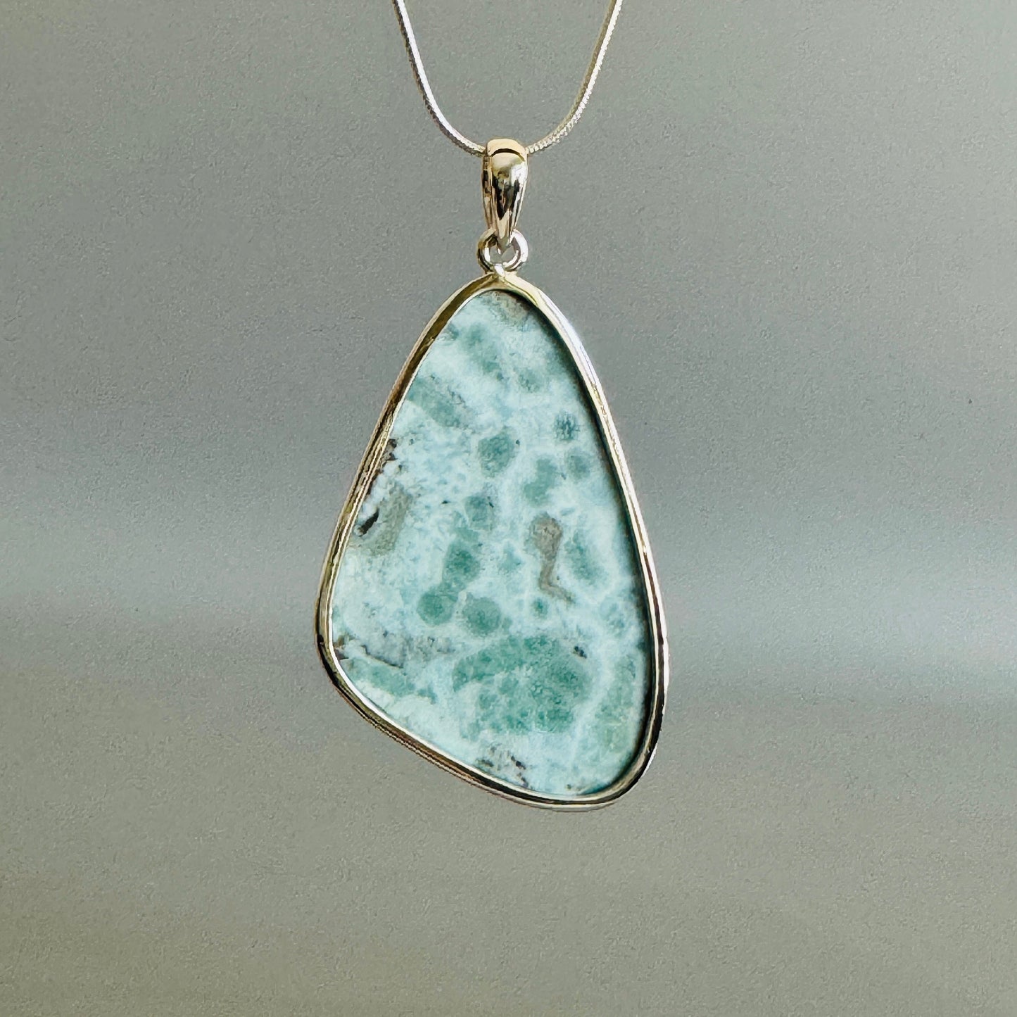 Natural Larimar Handmade Pendant