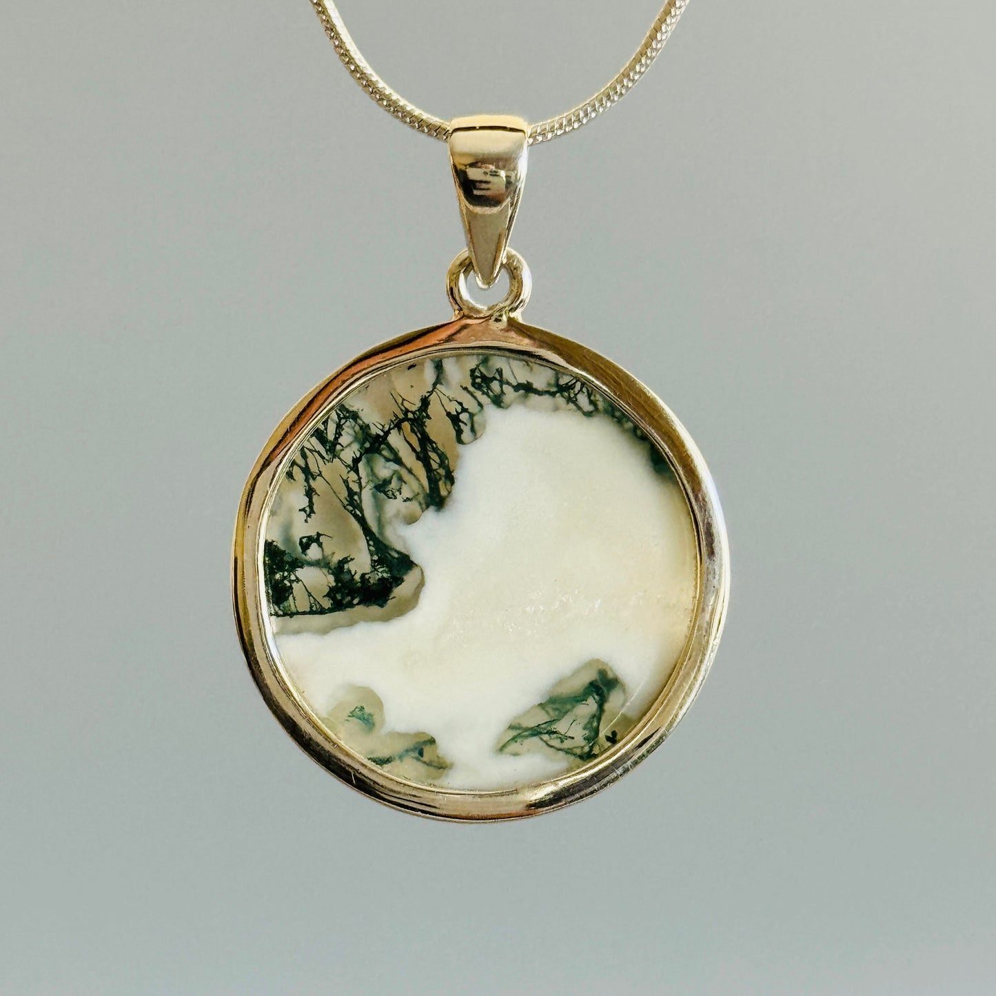 Natural Moss Agate Pendant