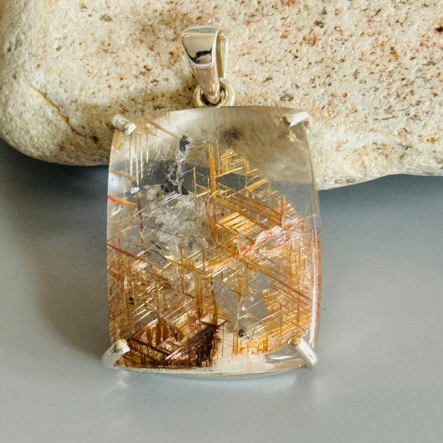 Stunning and Unique Rutilated Quartz Pendant