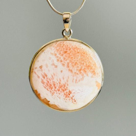 Scolecite Cabochon Pendant Natural