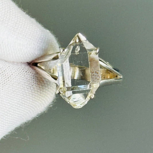 Herkimer Diamond Ring Size-7